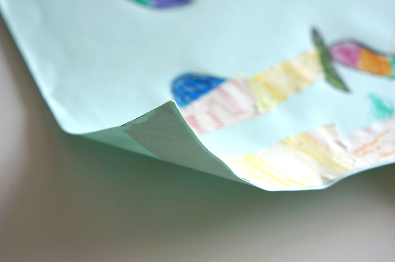 作品の角がくるくるになる